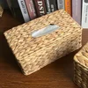 Desktop Paper Holders Pastoral Style Home Decoration Hyacinth Straw Tissue Storage Box Rectangular Napkins Towel Travel 4