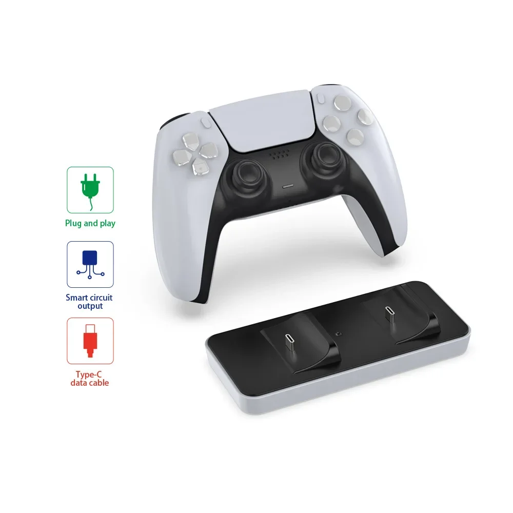 DOBE TP5-0591 Dual Controller Charger Holder Stand Type-C Fast Charging Dock Station with Charging Cable for Wireless Gamepad