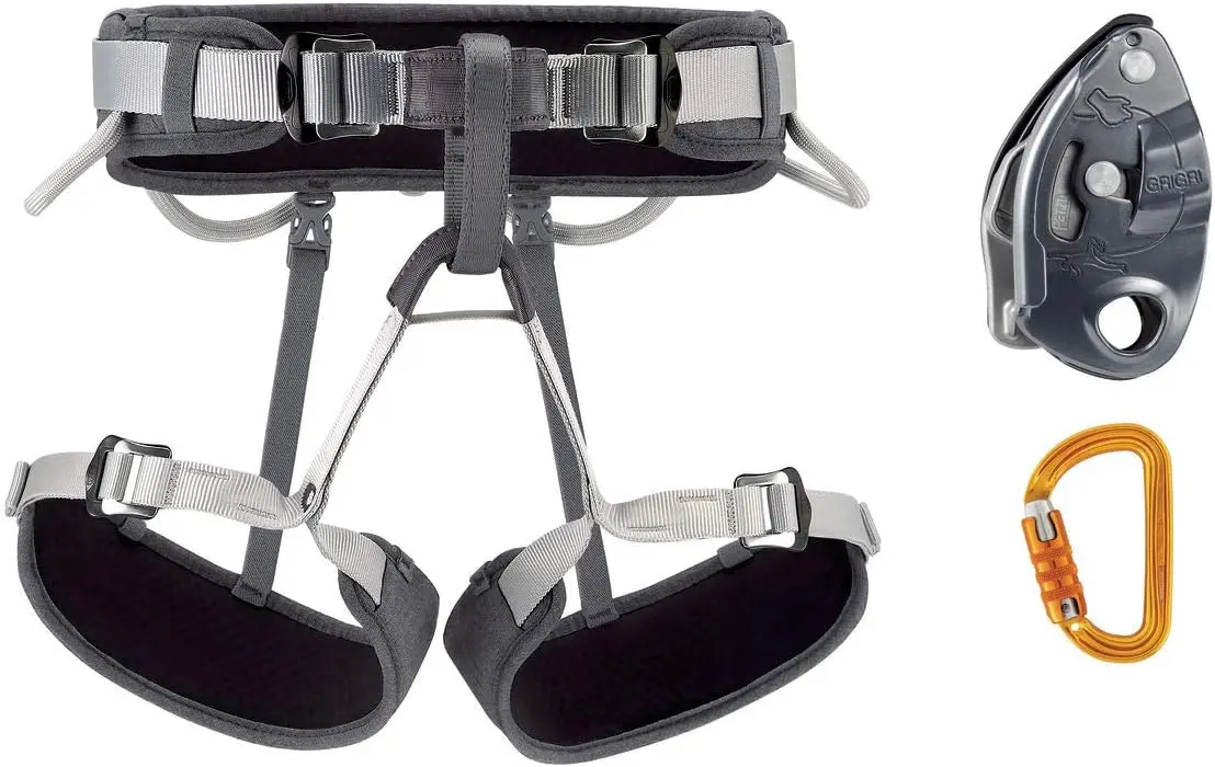 

Climbing Kit - Package Containing CORAX Harness, GRIGRI Belay System With Assisted Blocking Carabiner