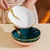 European Classical Ceramic Phnom Penh Leaf Fruit Tray Home Living Room Dim Sum Candy Snack Tray Modern High-value Dessert Bowl 5