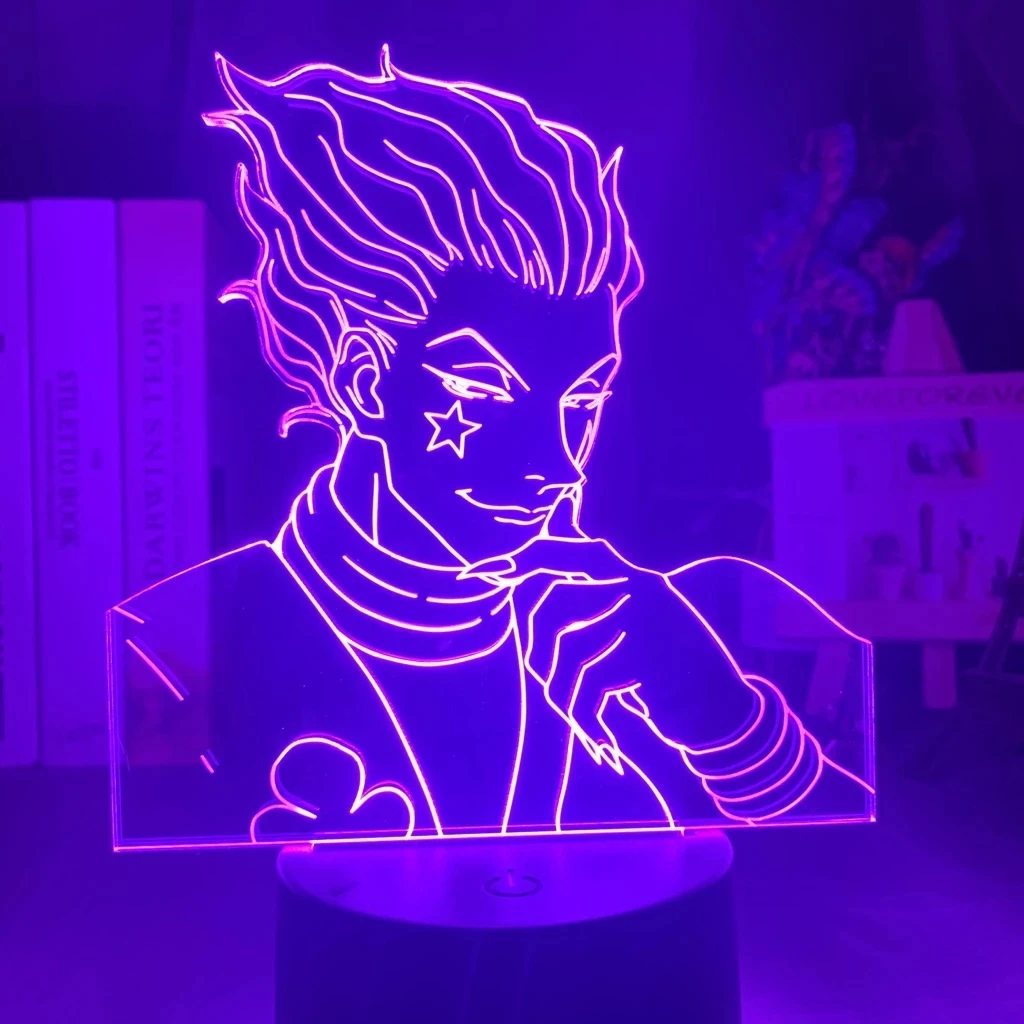 

Acrylic 3d Night Light Led Color Changing Nightlight for Kids Bedroom Decoration Light Anime Hunter X Hunter Hisoka Lamp Gift