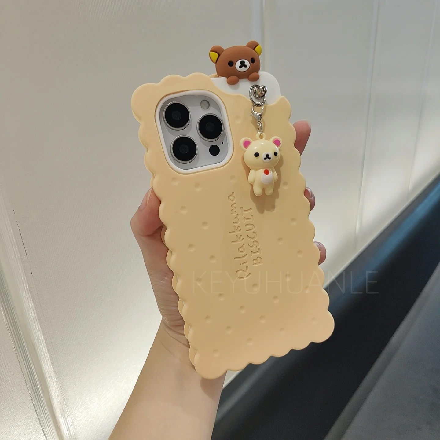 Adorable Bear Biscuit Silicone Phone Case – Cute and Soft Design