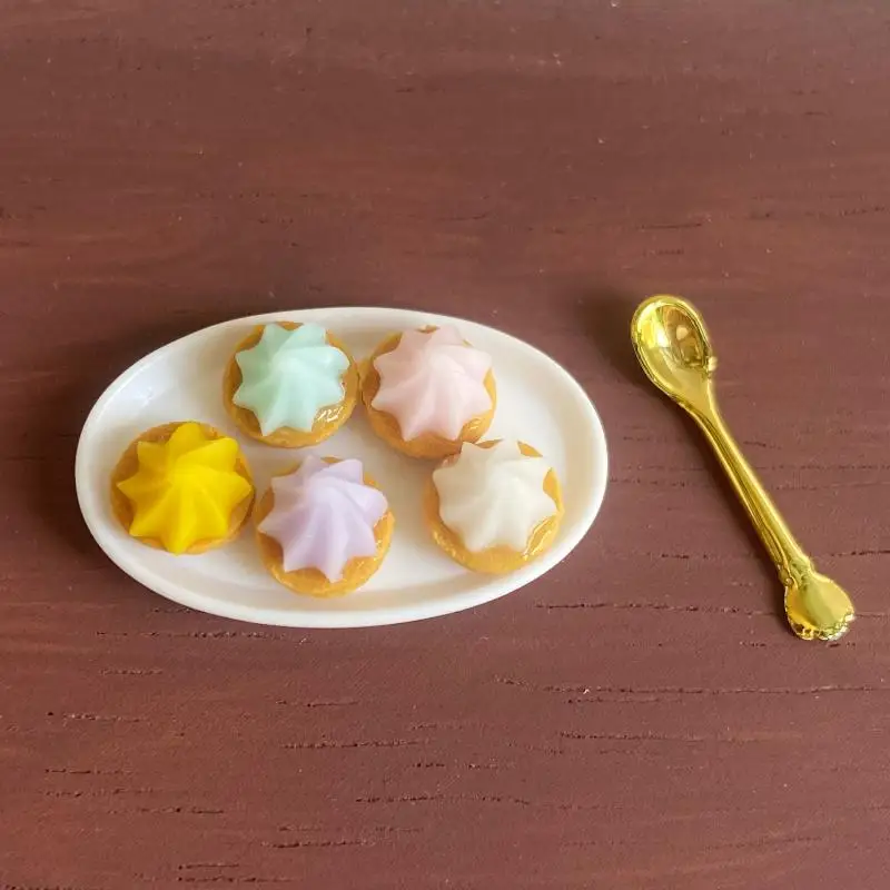 1/5Pcs Miniature Dollhouse Cream Cake Dessert Christmas Strawberry Ice Cream Cup Pretend Play Kitchen For Kids Toy Accessories