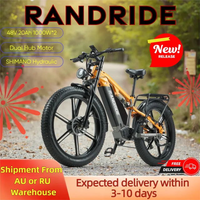 Electric Bicycle 2000W Motor 48V 20Ah Battery 50km/h E-Bike 26x4 Inch Tire Off-road Electric Bike Mountain Ebike Snowmobile Bike