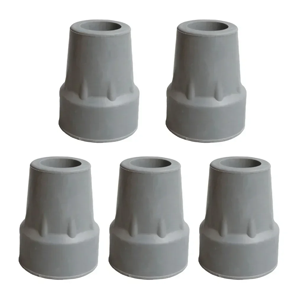 Trekking Pole Tip Head Rubber Mat Cover For Walking Stick Cane Crutch 19mm Dia Set Of 5 Anti Skid And Safe Design