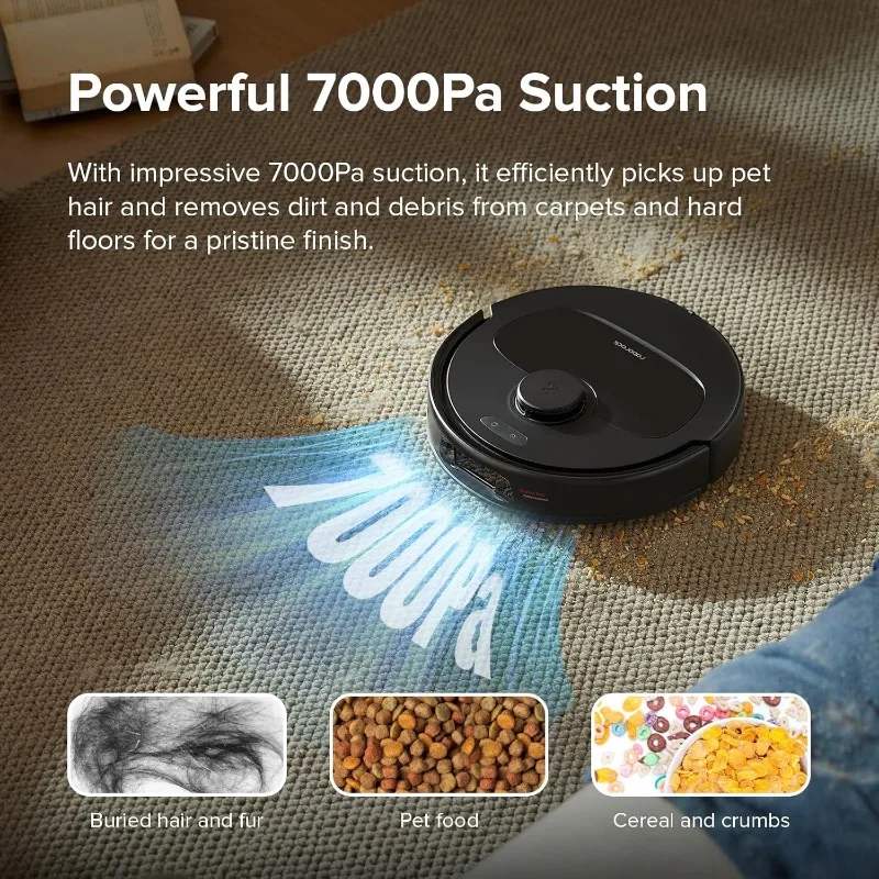 roborock Qrevo S Robot Vacuum and Mop, Self-Drying, Auto Mop Washing, 7000Pa Suction, Self-Emptying & Refilling,10mm Mop Lifting