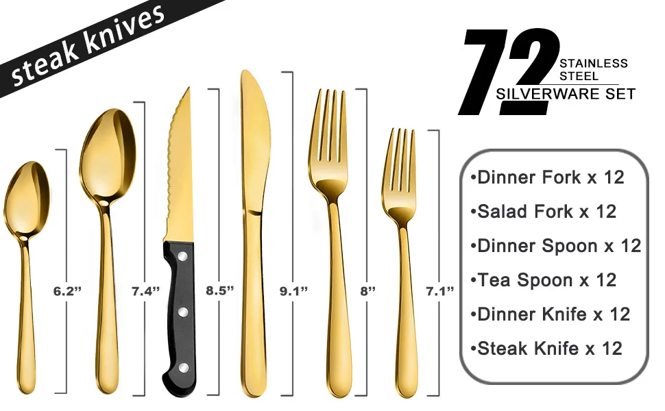 silverware sets for 12,flatware set,flatware set for 12,utensil sets,cubiertos de acero inoxidable