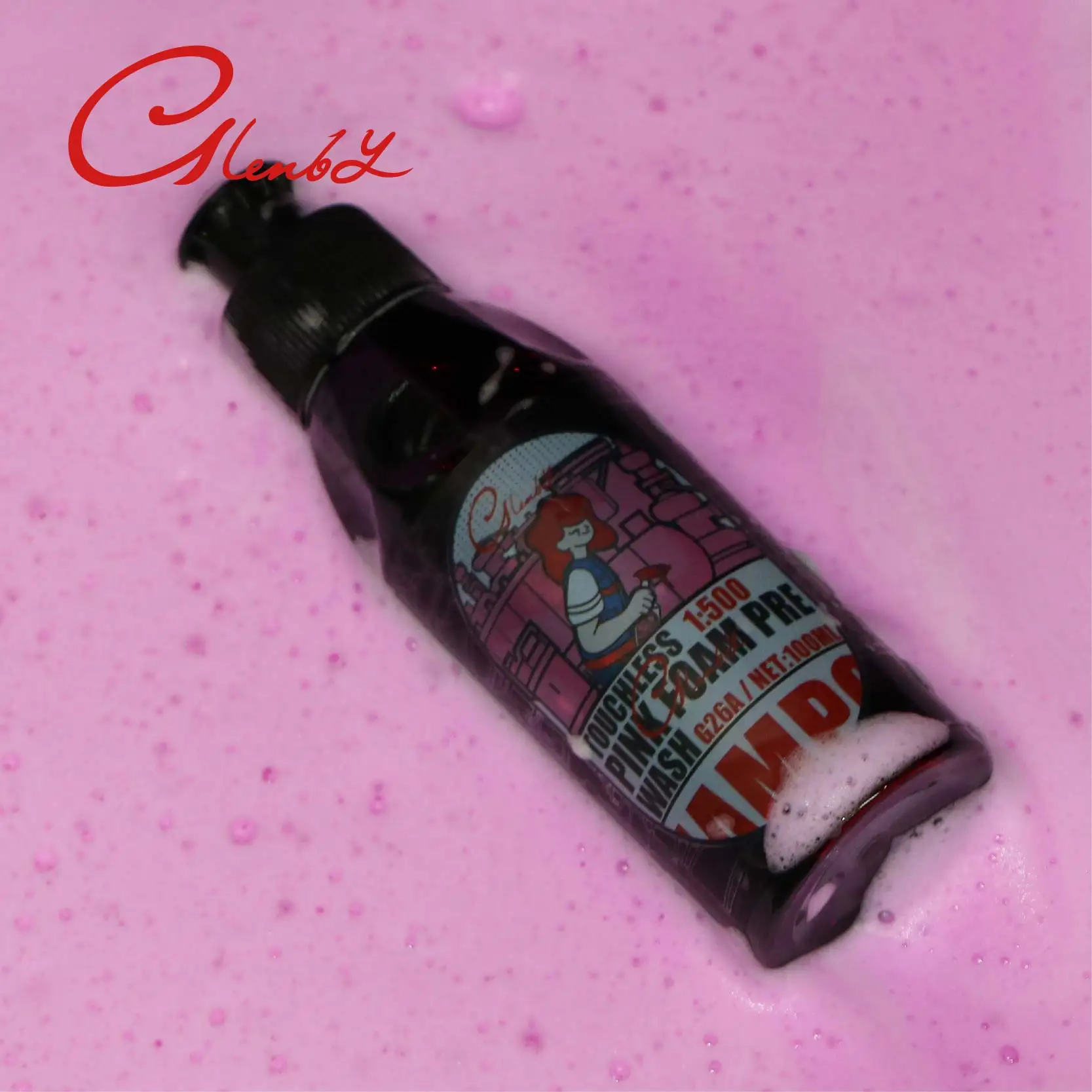 Pink pre-lotion surface cleaning foam car wash soap, removing sediment, suitable for cars, trucks, motorcycles, RVs, etc. 5