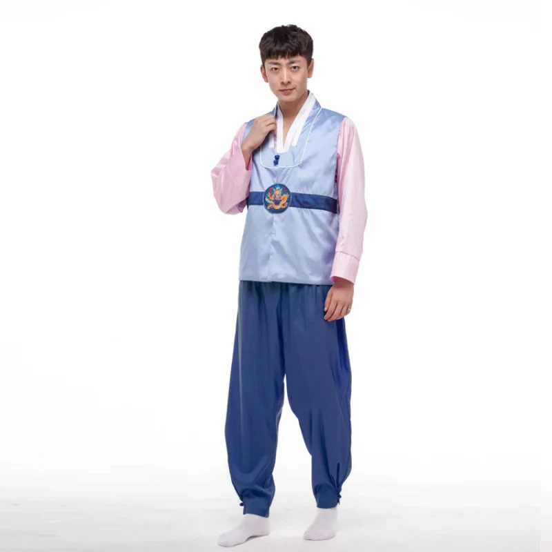 Men Hanbok Male Korea Tradition Costume 3 PCS Hanfu Korea Folk Clothes Stage Performance Party Cosplay Costume