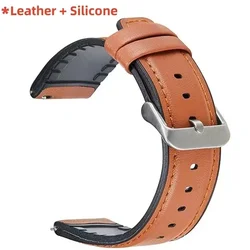 Premium 22mm Leather Watch Bracelet - Elegant Wristband Strap - 22mm (Brown)
