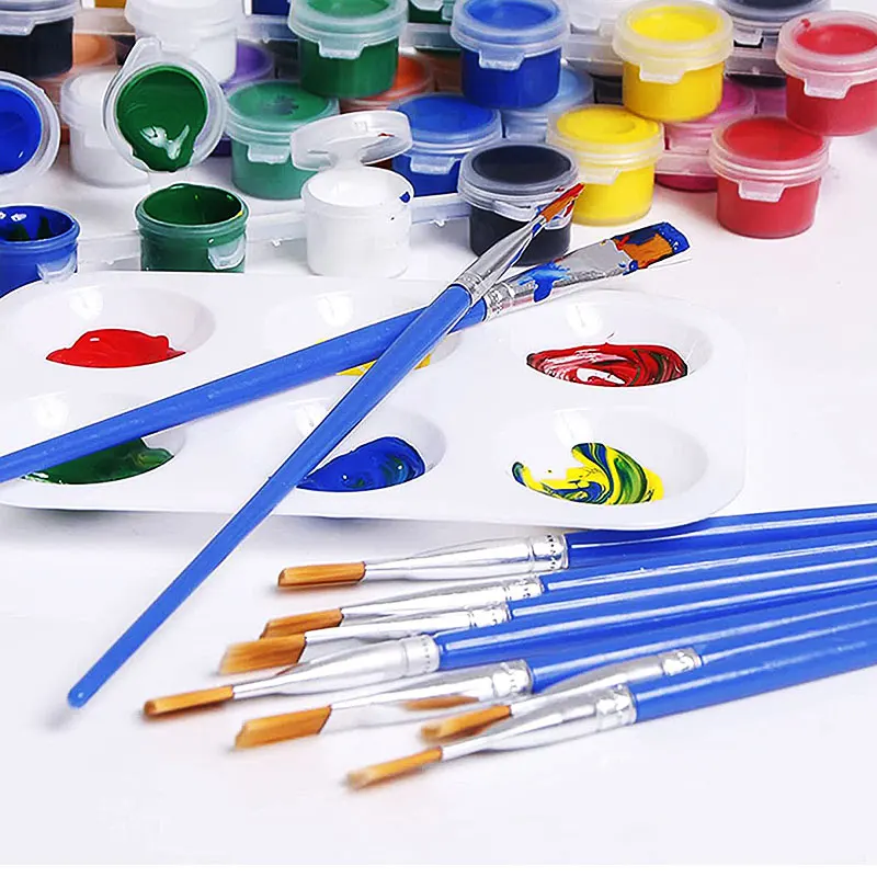 20Pcs Paint Brushes Small Short Handle Painting Brush Flat Mini Painting  Brush for Touch Up Craft Oil Watercolor Detail Painting