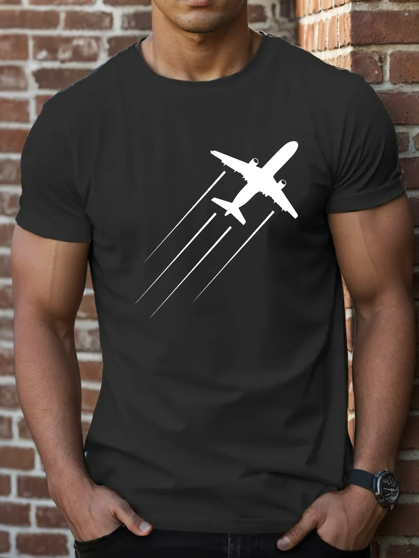 تي شيرت رجالي صيفي 100 من القطن الخالص كاجوال رياض...