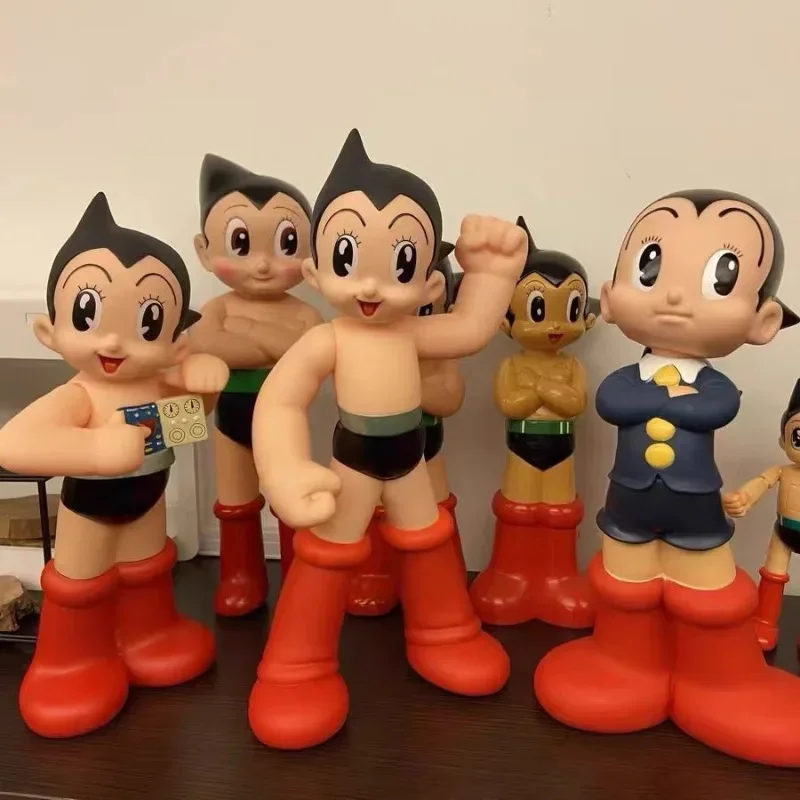 9Pcs 40CM Large Anime AstroBoy Mighty Atom Tetsuwan Atom Movable PVC Action Figures Statue Collection Model Toys Holiday Gifts