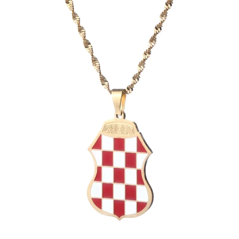 Croatia Flag Pendant Necklaces for Women Men Croatian National Symbol Jewelry 3