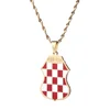 Croatia Flag Pendant Necklaces for Women Men Croatian National Symbol Jewelry 3