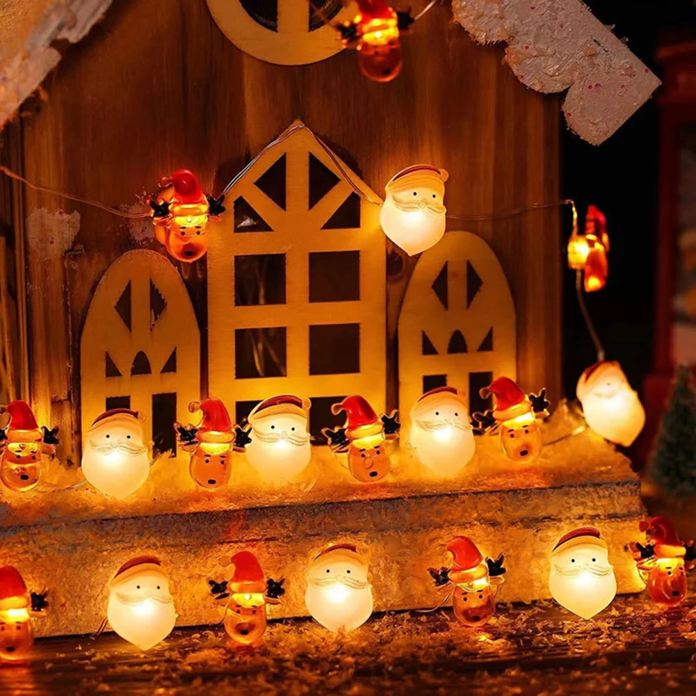 

YOUZI 0.06w 10LEDs Christmas String Light 1m 10 Lights Battery Powered Santa Snowman Decorative Fairy Light For Christmas Decor