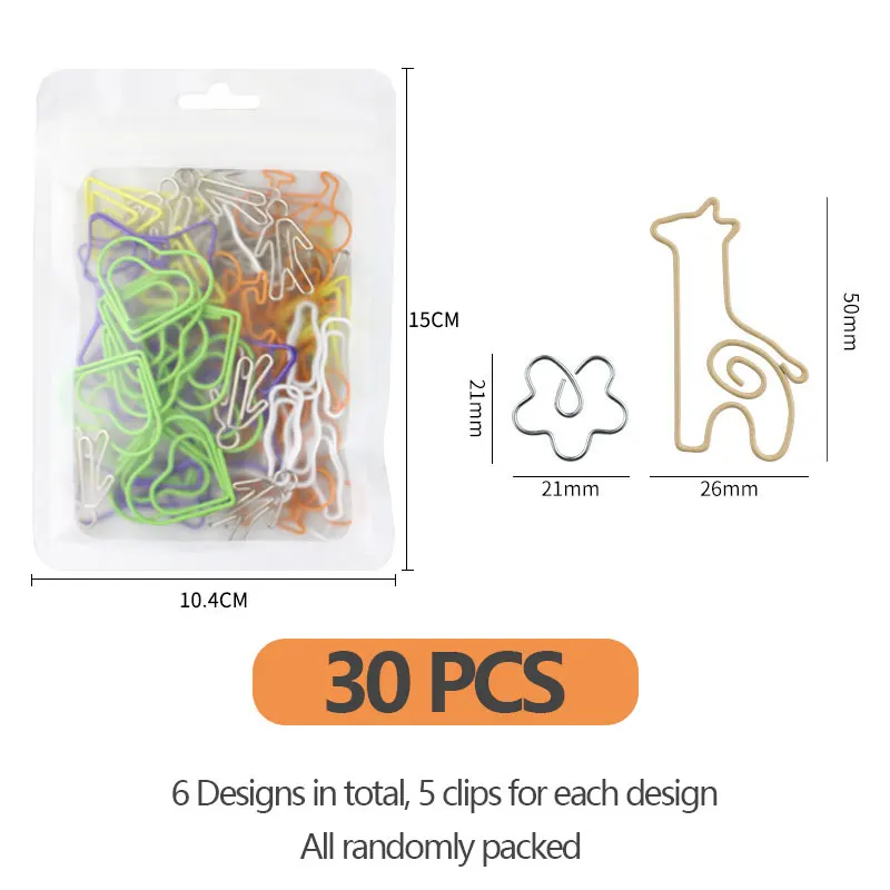 Paper Clips 30 PCS Kawaii Bookmark Stationery Scrapbook gadget School supplies Office cute desk orgainzer accessories