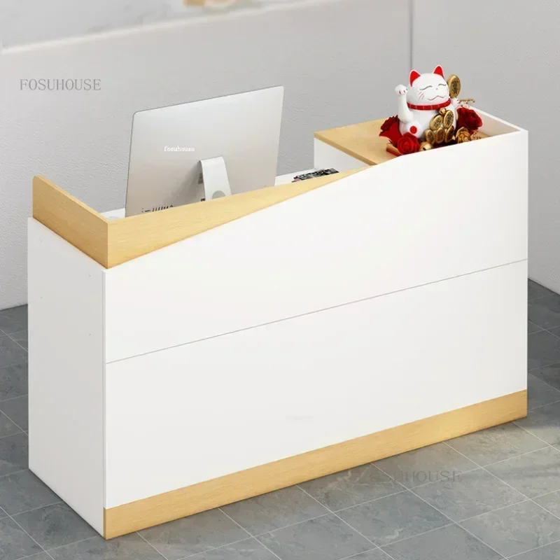 Nordic Reception Desks Beauty Salon Reception Desk Counter Company Front Desk Clothing Store Coffee Shop Cash Register Bar Table