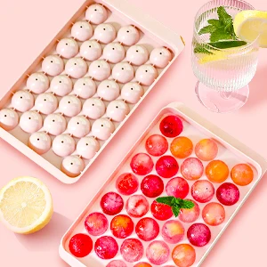 33PCS Round Ice Balls Ice Trays Freezer Easy Release Sturdy Small Pellet Ice Maker for Drinks Coffee Cocktails silicone ice cube maker