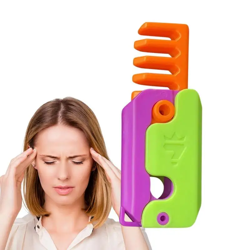 

Carrot 3D Printing Toy 3D Printing Mini Comb Toy Multi-Purpose Hand Gripper Sensory Toy For Travel School Car And Home Use