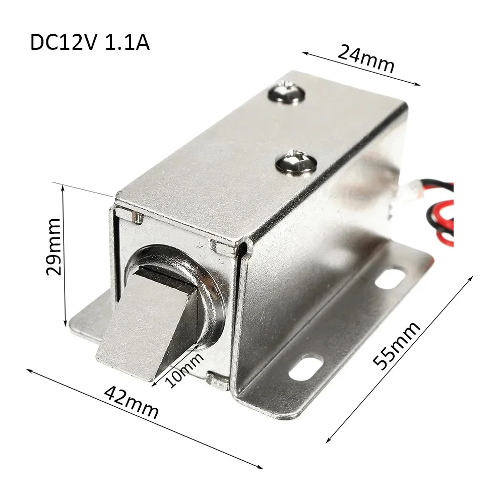 12V DC 1.1A Electric Solenoid Lock Assembly Mini Electronic Lock For Cabinet Drawer&Door Low-Power Automatic Locking System