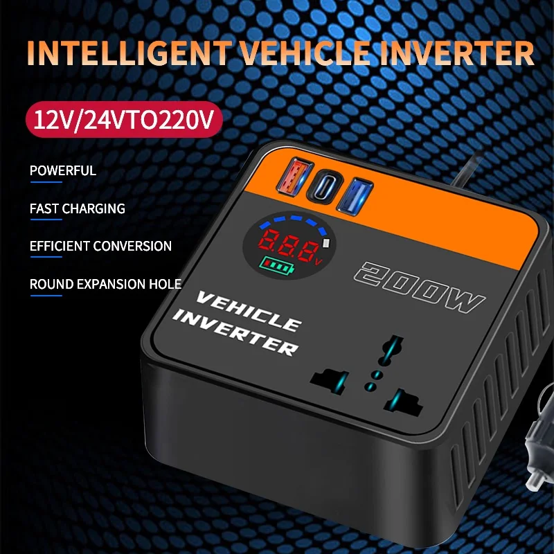 차량용 인버터 충전기 범용 12v24v에서 110v220v로 변환하는 다기능 전력 변환기 휴대폰 충전