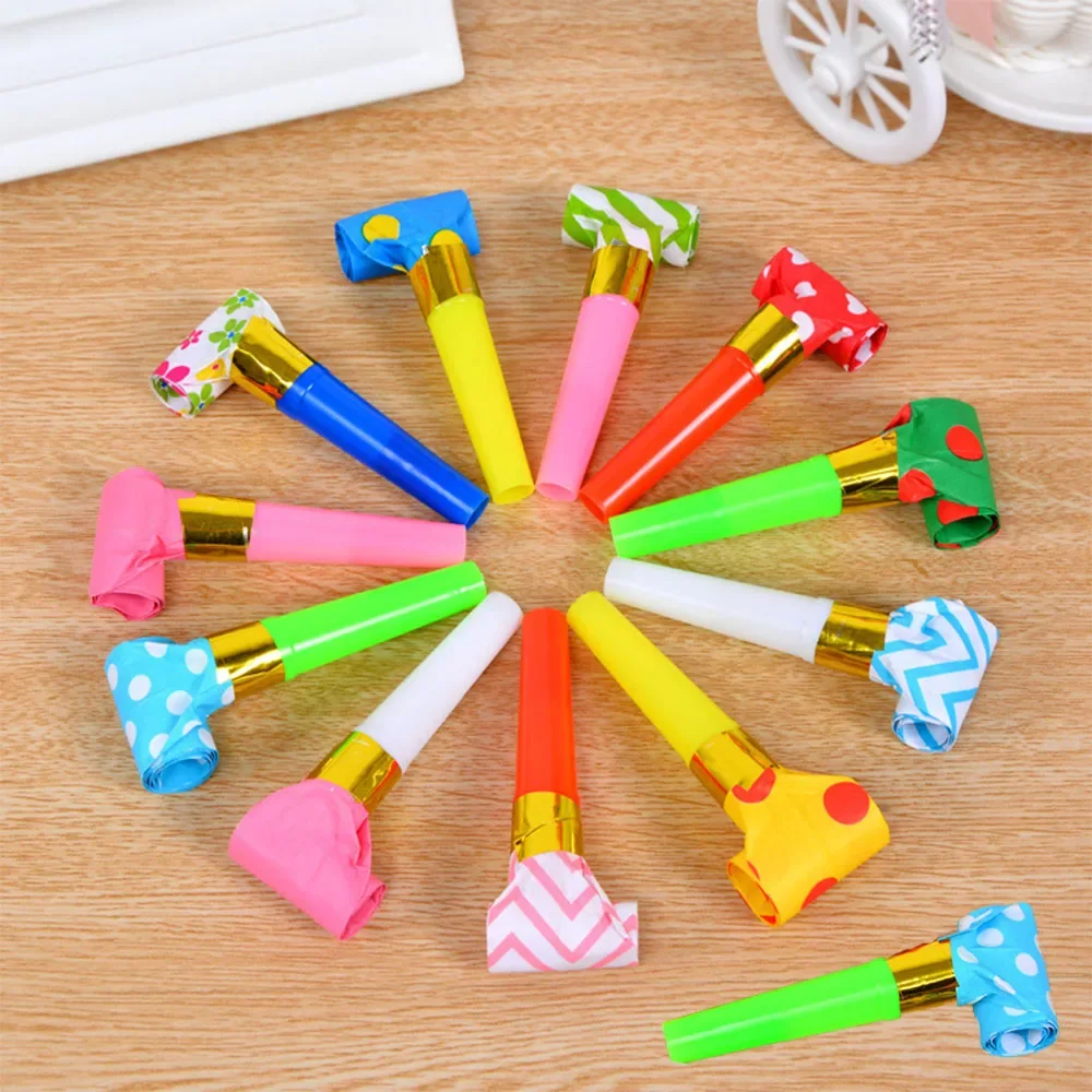 Party Blowers 12Pcs Colourful Whistle Noise Makers for Party Blowouts Noisemakers Funny Squawkers Birthday Celebration Whistles