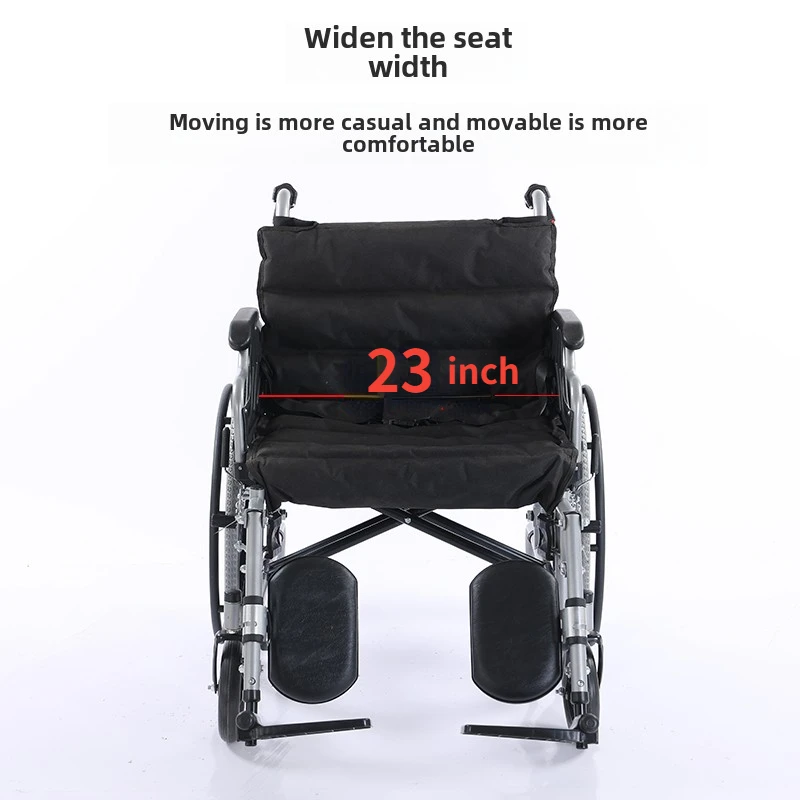 150kg load-bearing folded lightweight weighted thickened widened large wheelchair trolley seat width 23inch