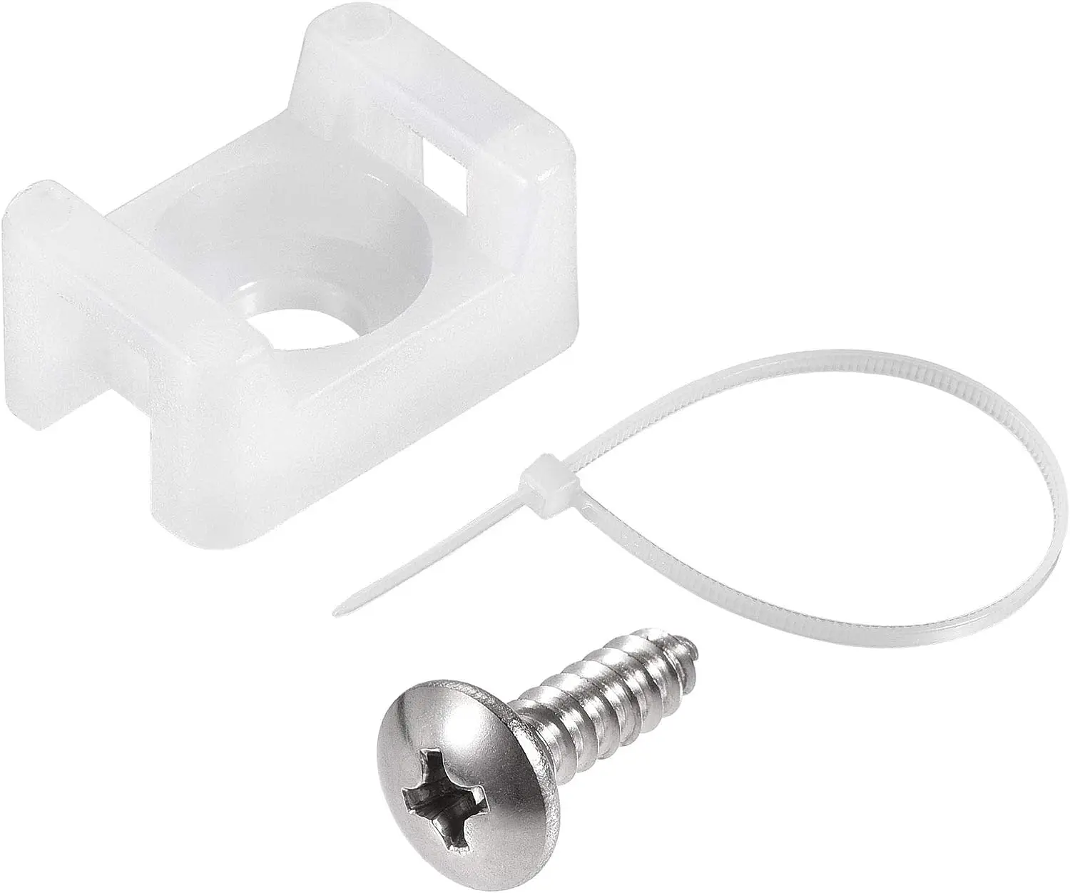 

Tcenofoxy 14.6mm x 10mm x 6.85mm Nylon Cable Fasten Clip with Screws and Ties White 50 Set
