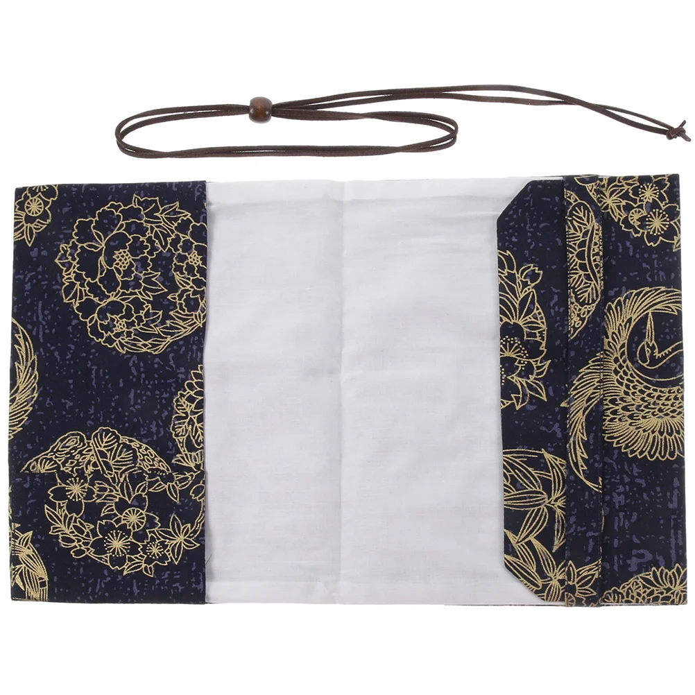 

A5 Adjustable Book Cover Decorative Book Sleeve Crane Design Book Protector Hand-made Cloth Book Cover Hand Account Book