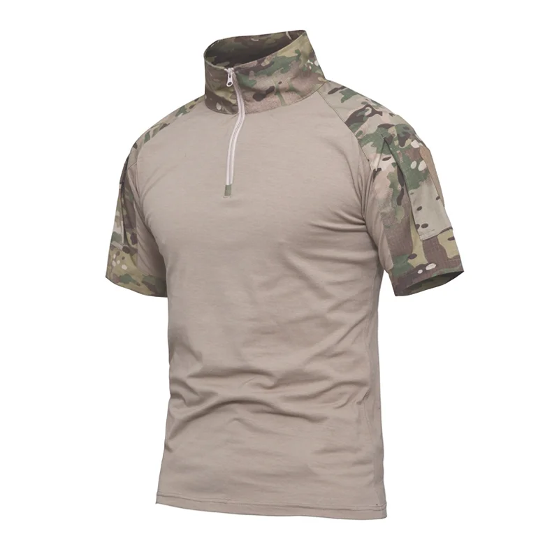 Men Summer Army Tactical T Shirt Short Sleeve Military Camouflage Cotton Tee Shirts Paintball Camping Climbing Hiking Clothing