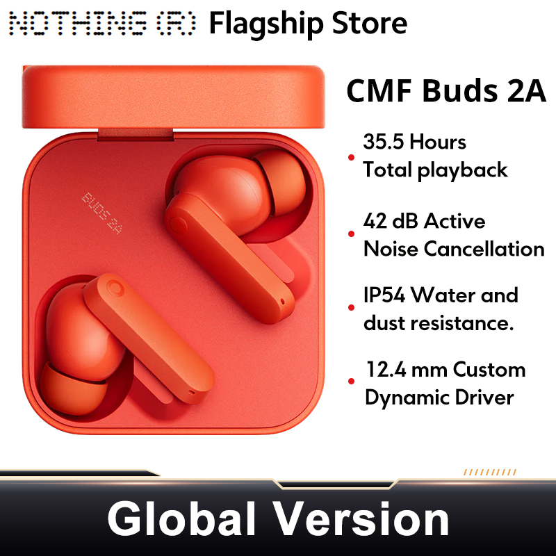  Global Version CMF Buds 2a 12.4mm  Driver 42dB ANC 4HD Mics Up to 31H of playback IP54 Bluetooth 5.4 