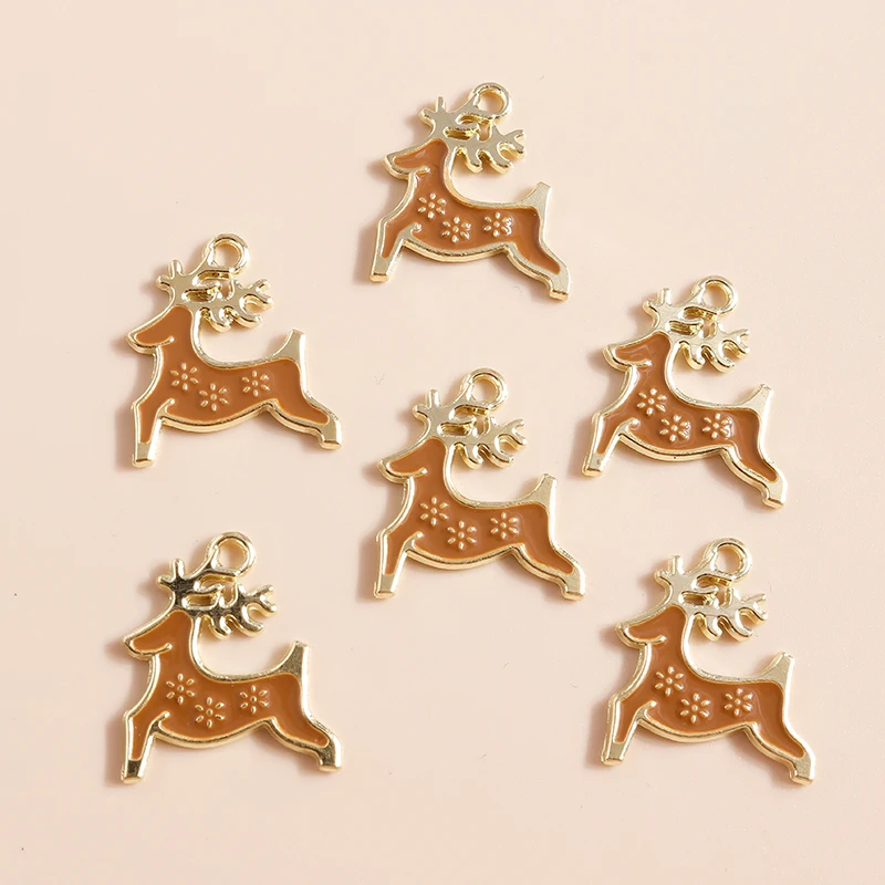 20 Stück Cartoon Tier Charms Emaille Weihnachten Hirsch Charms Anhänger für Schmuckherstellung Ohrringe Halsketten DIY Bastelzubehör – Detail 16