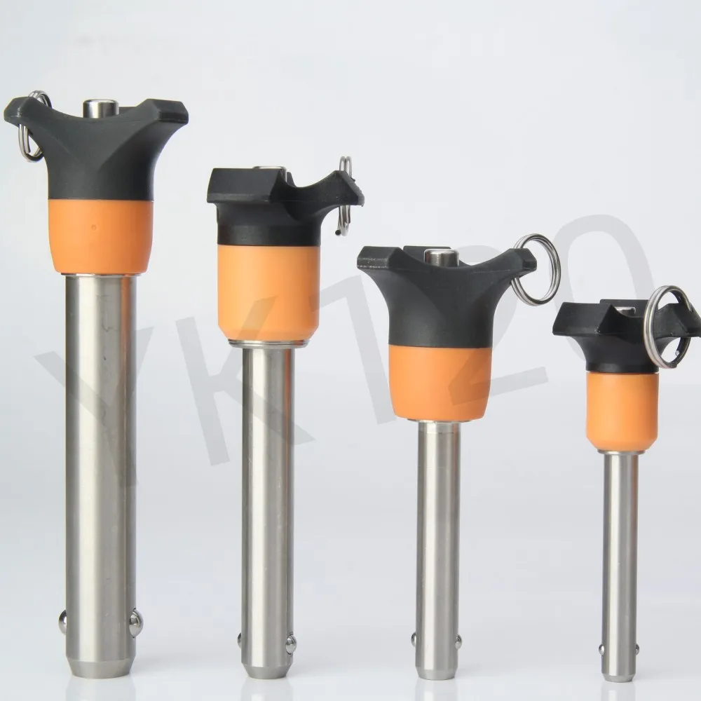 YK120 플라스틱 손잡이 푸시 버튼 안전핀, 퀵 릴리스 자동 잠금 볼 잠금 핀