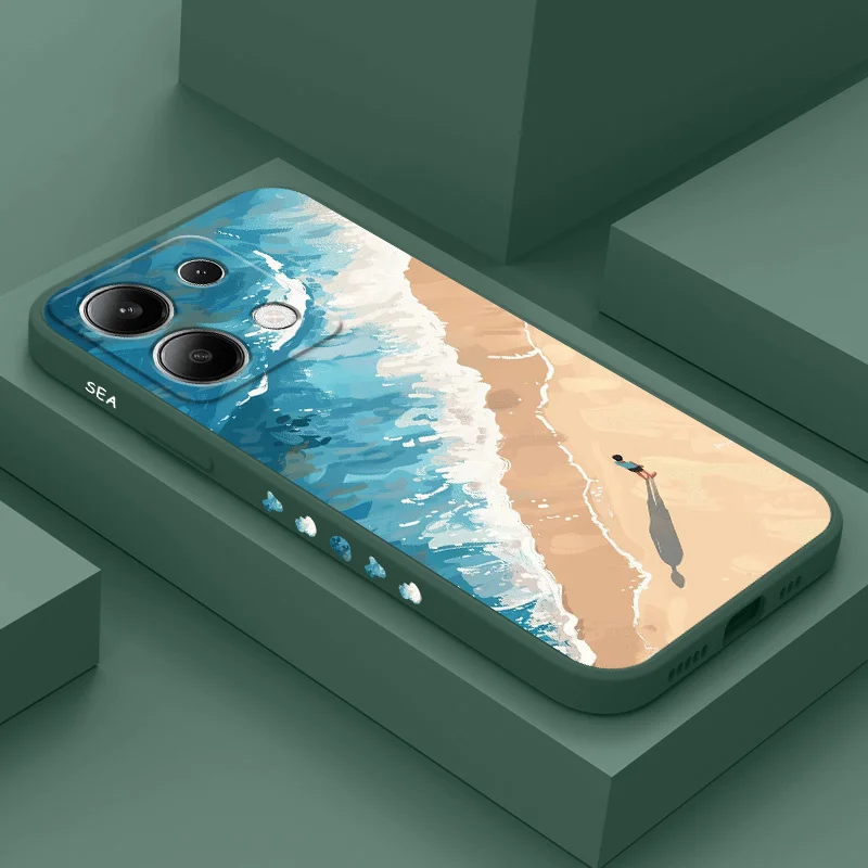 Beautiful Beach-Themed Liquid Silicone Phone Case