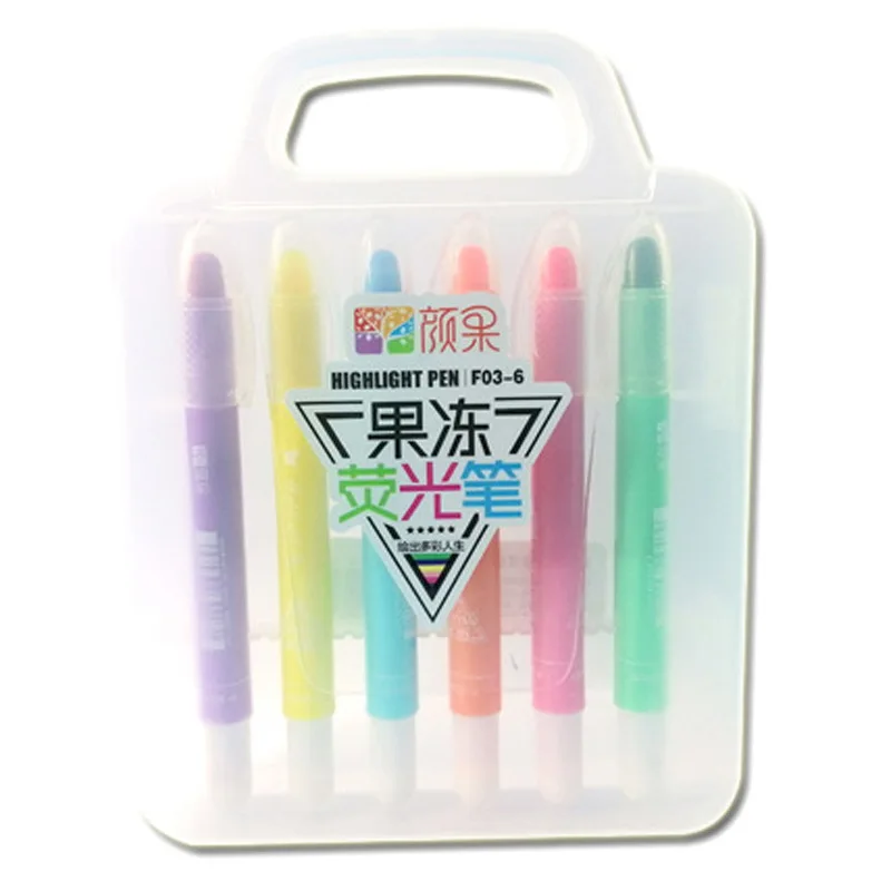 6 Pcs/Lot Kawaiii Highlighter Novelty Stationery Mini Vitamin Pill Candy Color Marker Office School Supplies Children's Gifts