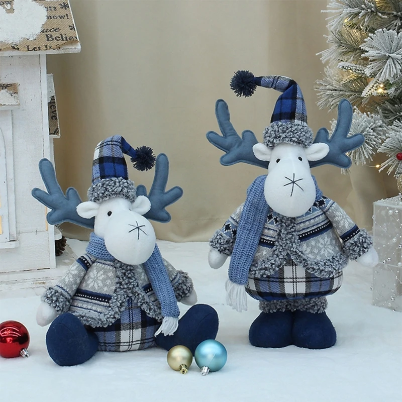 

Christmas Blue Series Fabric Dolls Christmas Decoration for Tree Ornaments Figurine Xmas Gifts New Year 2024 Craft Home