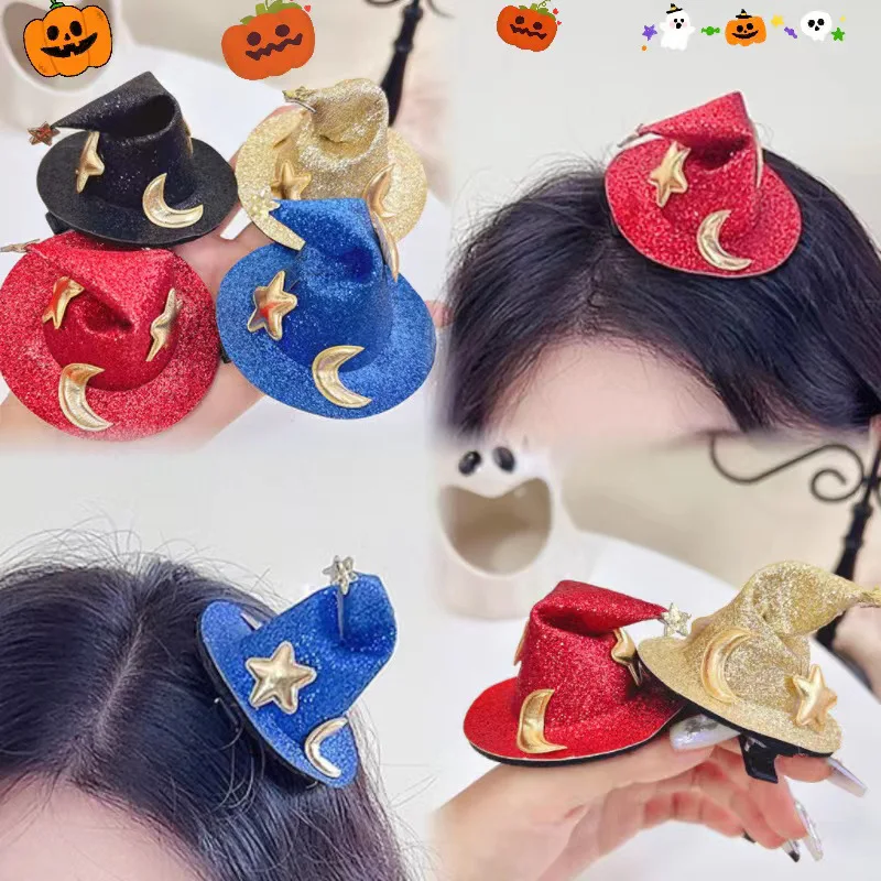 

Y2K Halloween European and American Gothic Wizard Fashion Clip Women Creative Children Minimalist Hat Hair Hairpin Festival Gift