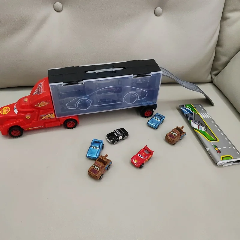 디즈니 자동차 세트 라이트닝 맥퀸 피규어 잭슨 스톰 맥 삼촌 트럭 풀백 자동차 모델 인형 어린이 장난감 선물용