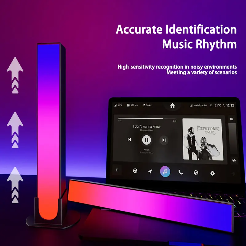 Led Lamp Led Strip Backlight MUCAI RGB Music Sound contro LED Light bar Ambient Lightl light app control