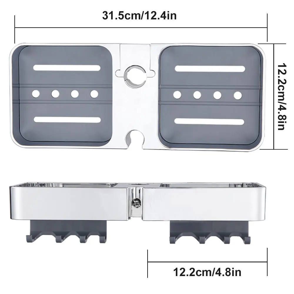 Shower Shelf Without Drilling Bathroom shelf With Hooks Shampoo Holder Toilet Storage Shelf Shower Tray Bathroom Accessories 6