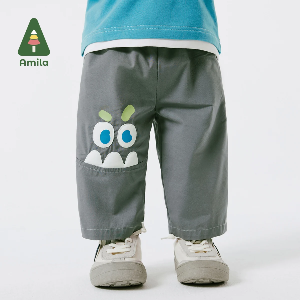 

Amila Baby Slacks Spring 2024 New Cartoon Print Skin-friendly Casual Boy Bottoms High Quality Baby Clothes
