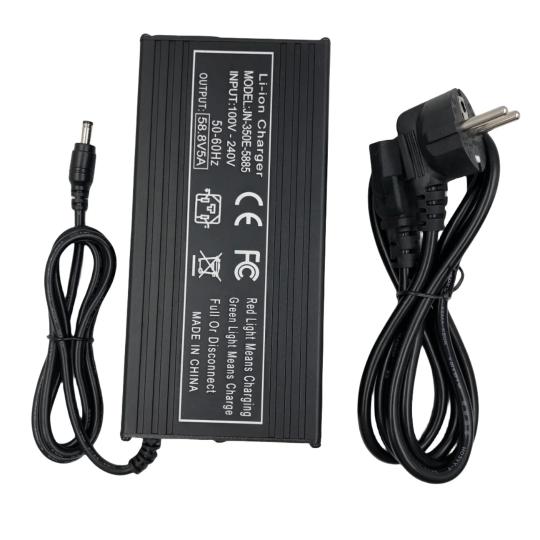 Battery Charger Fast Charger Battery Charger Adapter 58.8V5A Battery Charger For 14S 52V/48V Li-ion Battery lithium battery With cooling fan fast charger Metal Shell