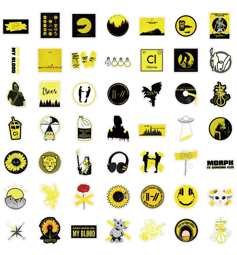 Twenty One Pilots Stickers 50PCS DIY Stickers Scrapbooking Phone Luggage Skateboard Decorative Waterproof Decals waterproof stickers cartoon decoration stickers cartoon stickers custom stickers retro decoration stickers crystal clay stickers display adhesive sticker magnetic charger sticker warning signs stickers gothic stickers battery stickers anti radiation stickers metal rings sticker phone button sticker phone adhesive stickers waterproof seal stickers phone dust proof mesh sticker