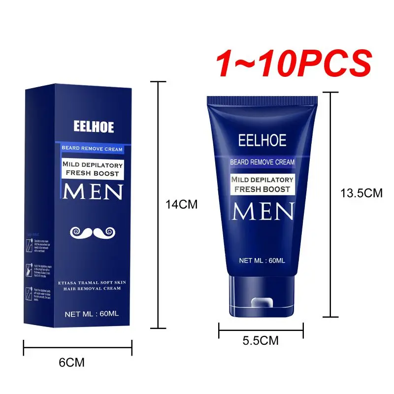 

1~10PCS 60ml Men Permanent Hair Removal Gel Beard Painless Depilatory Cream Armpit Legs Fresh Boost Growth Inhibitor Soft Beauty