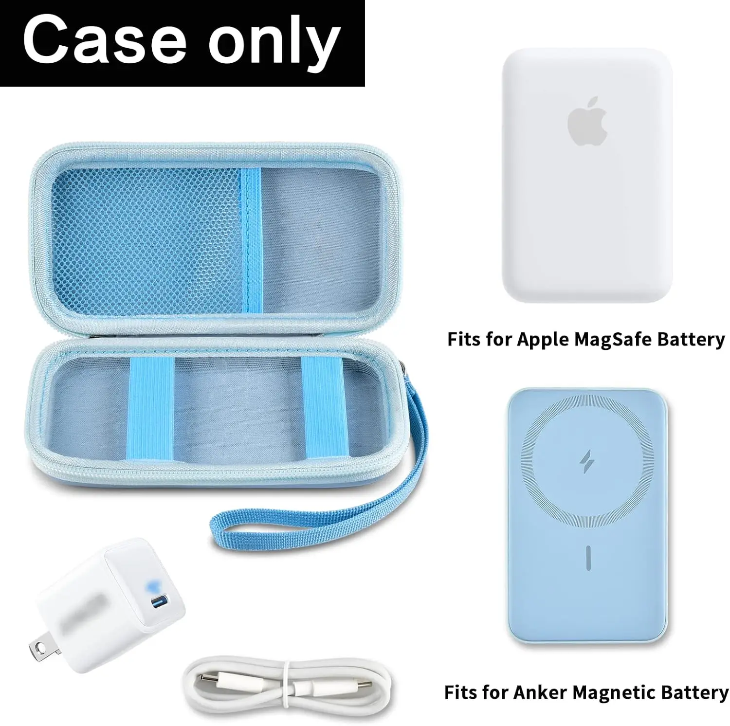 Case Compatible with Anker for Magnetic Portable Charger 5,000mAh Wireless Portable Charger Power Bank Storage Holder