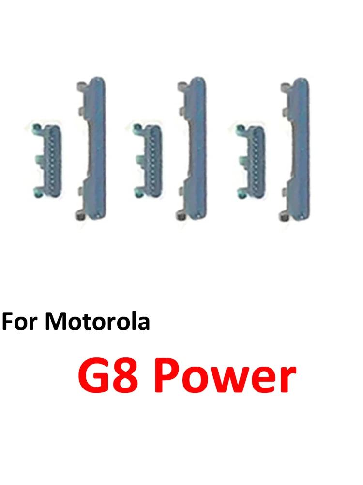 Black/Blue Phone Power Volume Button - External Key & Internal Flex Cable Repair Parts for Motorola Moto G8 Power