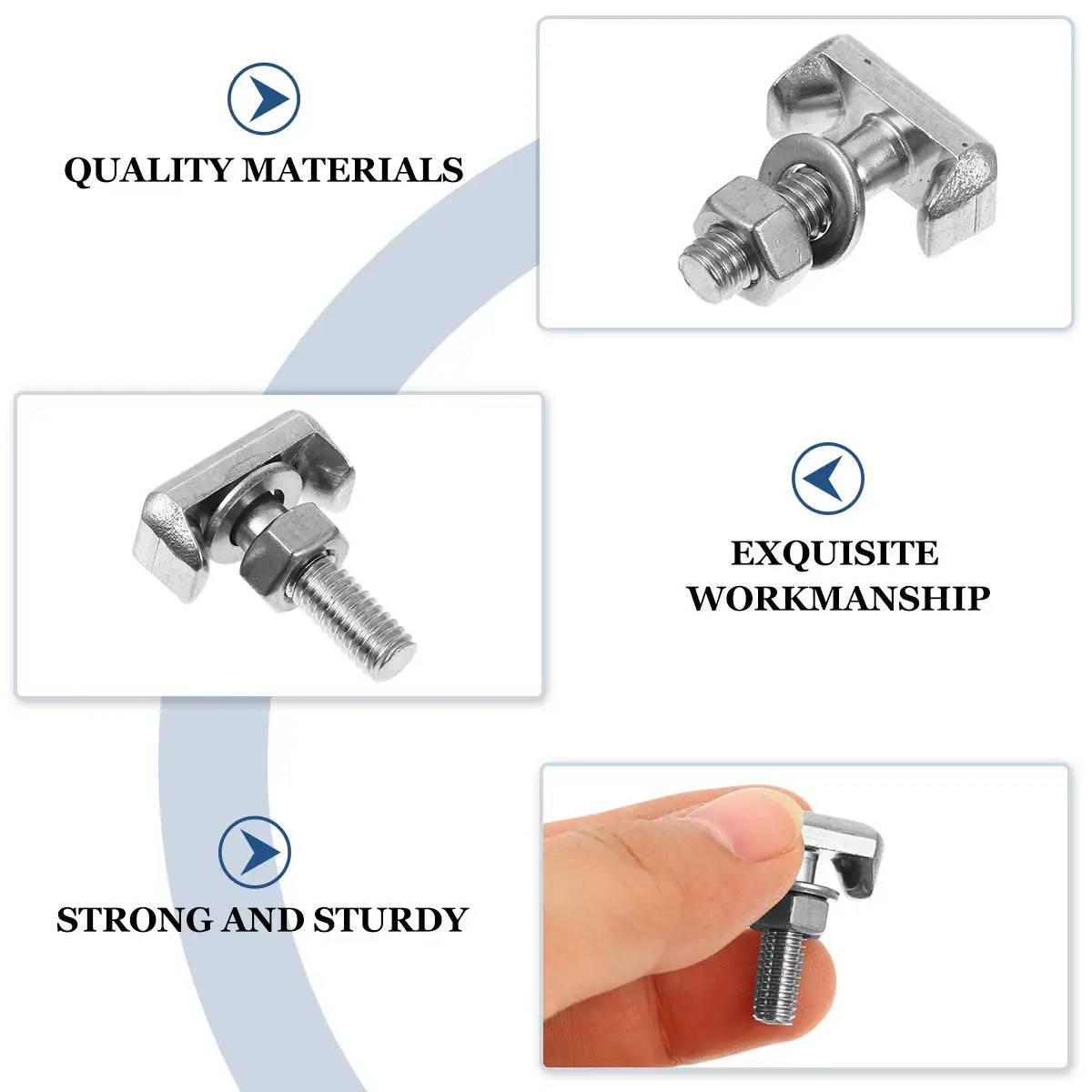 2 Pcs Stainless Steel T-bolt Nut Bolts and Nuts Cable Terminal Car Screw