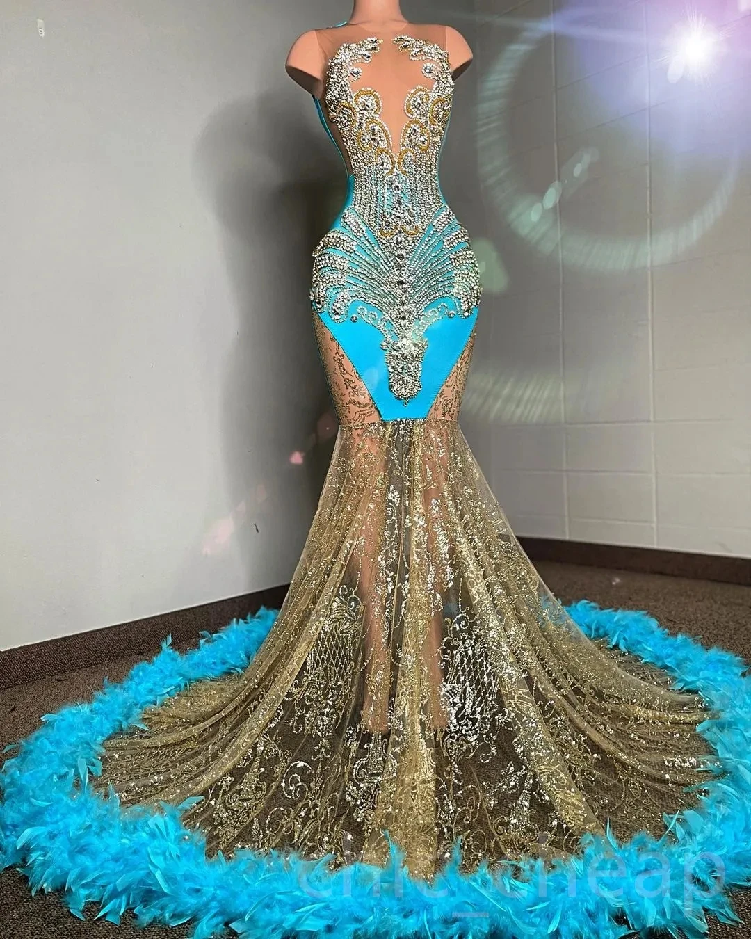 Off the Shoulder Turquoise Mermaid Long Prom Dress with Slit, Off Shou –  morievent