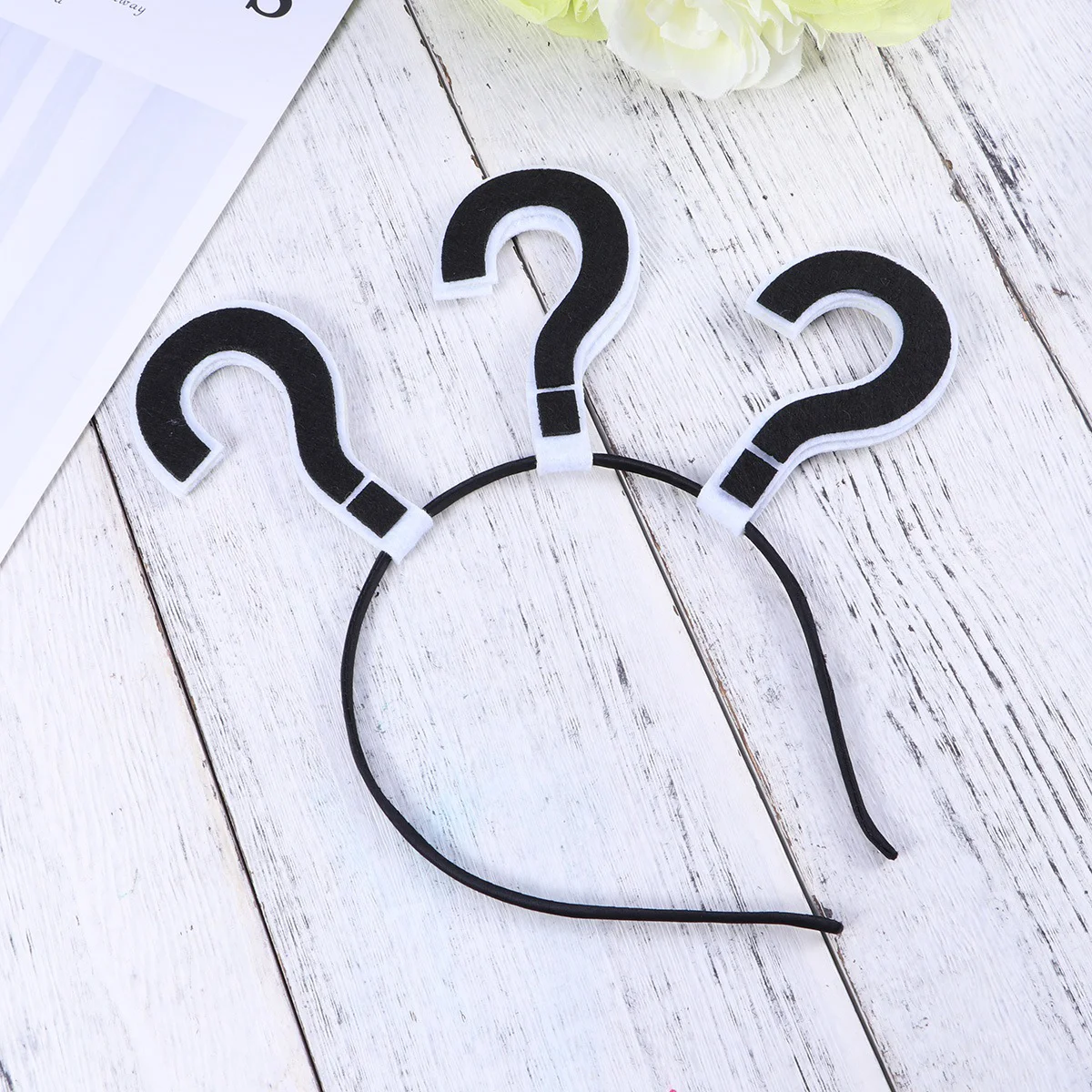 Hair Band Funny Headbands Womens Question Mark Fabric Girls Accessories Hoop Wedding 3